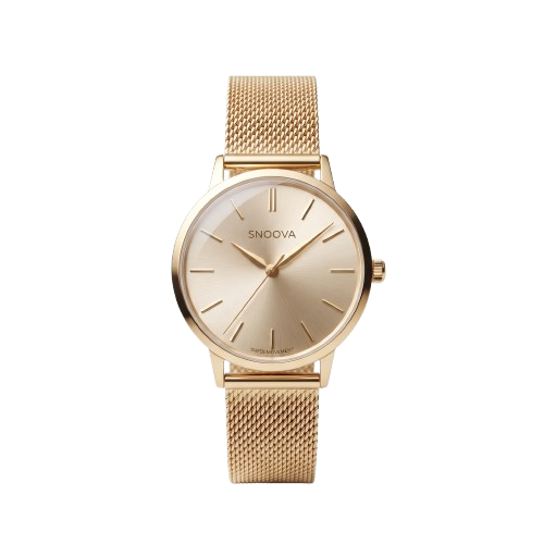 Snoova Golden Serenity Gold-Tone Women’s Mesh Watch